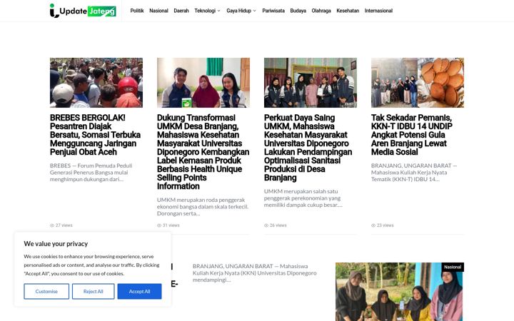Screenshot of infojatengupdate.com