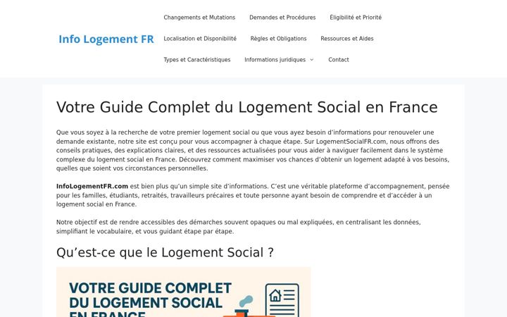 Screenshot of infologementfr.com