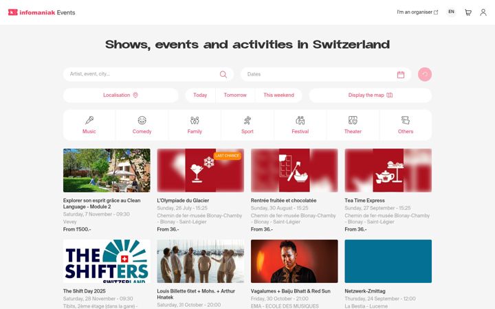 Screenshot of infomaniak.events