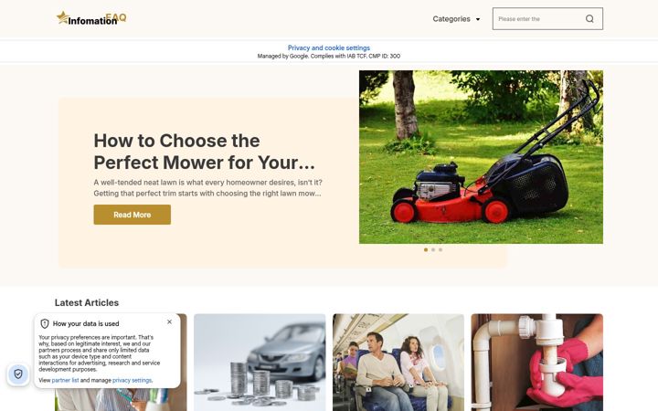 Screenshot of infomationfaq.com