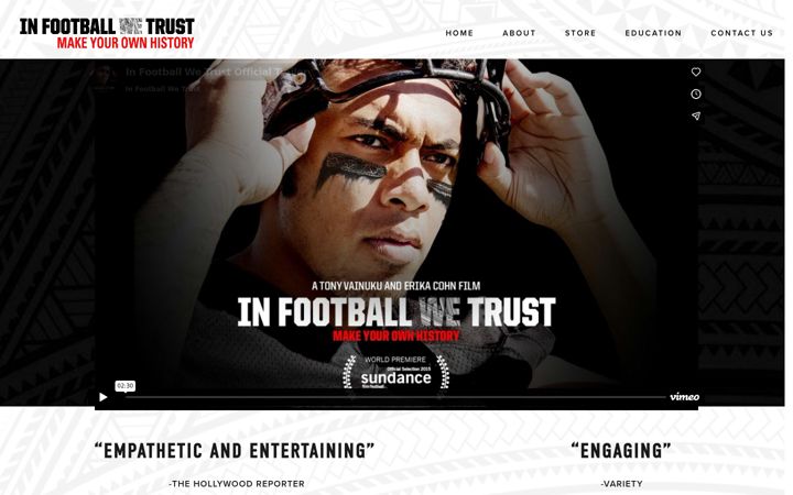 Screenshot von infootballwetrustmovie.com