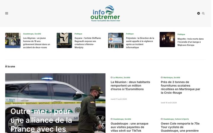 Screenshot of infooutremer.fr