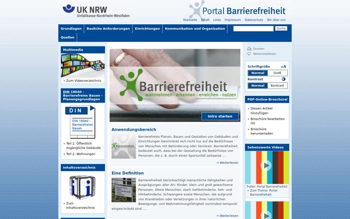 Screenshot of infoportal-barrierefreiheit.de