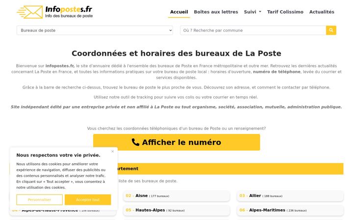 Screenshot of infopostes.fr
