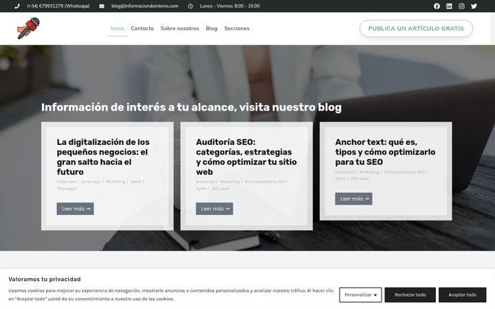 Screenshot of informaciondeinteres.com
