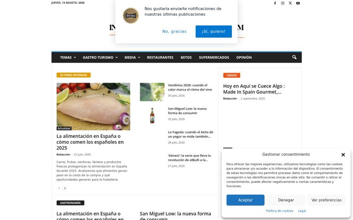 Screenshot of informaciongastronomica.com