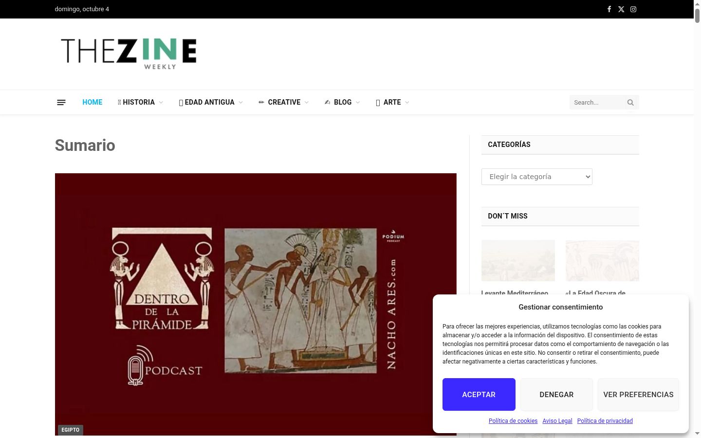 Captura de ecrã do banner de consentimento apresentado antes de qualquer interação