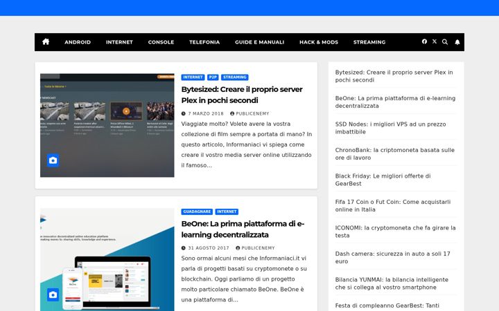 Screenshot of informaniaci.it