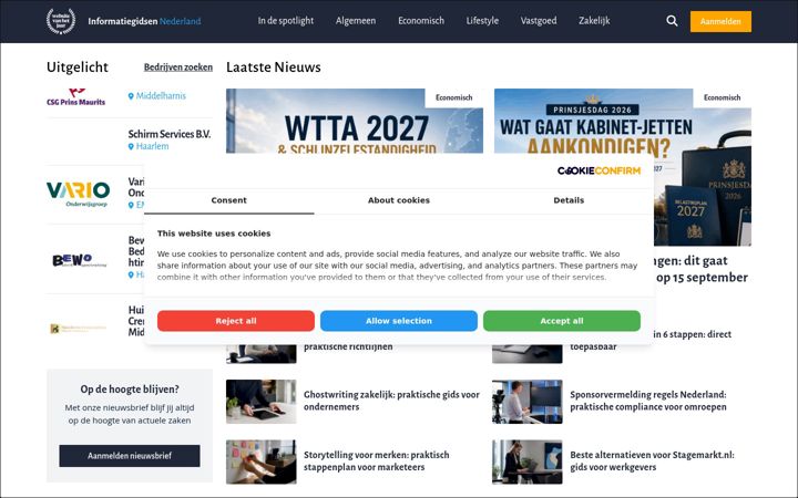 Screenshot of informatiegidsen-nederland.nl