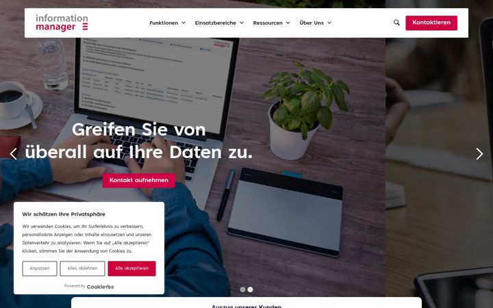 Screenshot of information-manager.ch