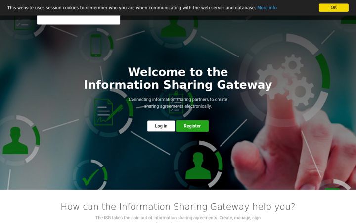 Screenshot of informationsharinggateway.org.uk