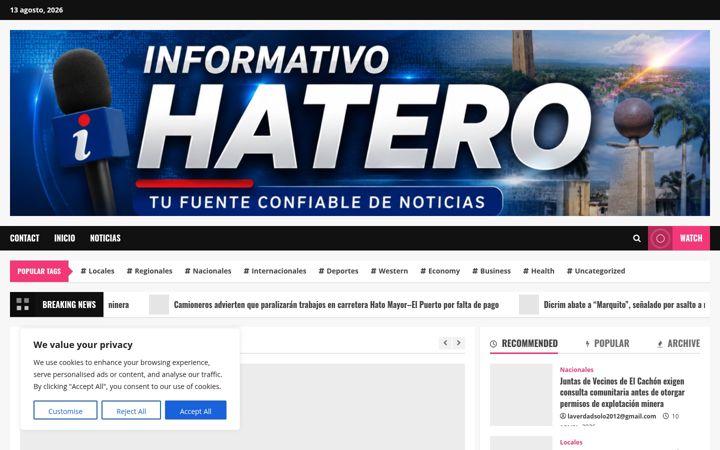 Screenshot of informativohatero.com