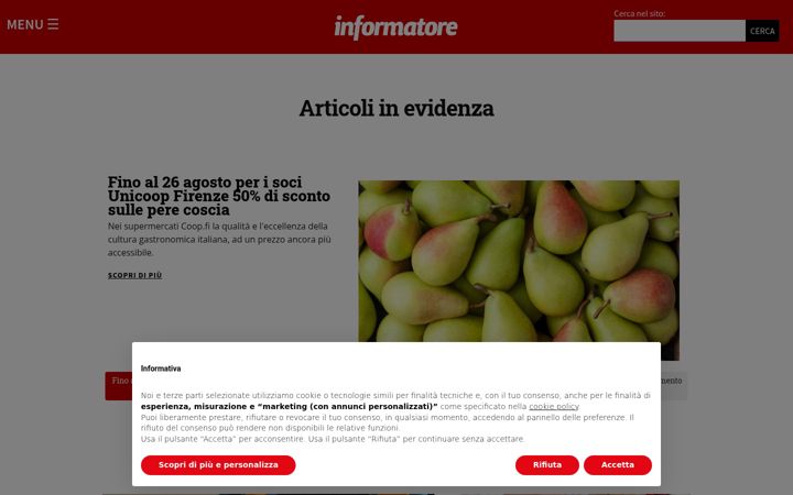 Screenshot of informatorecoopfi.it