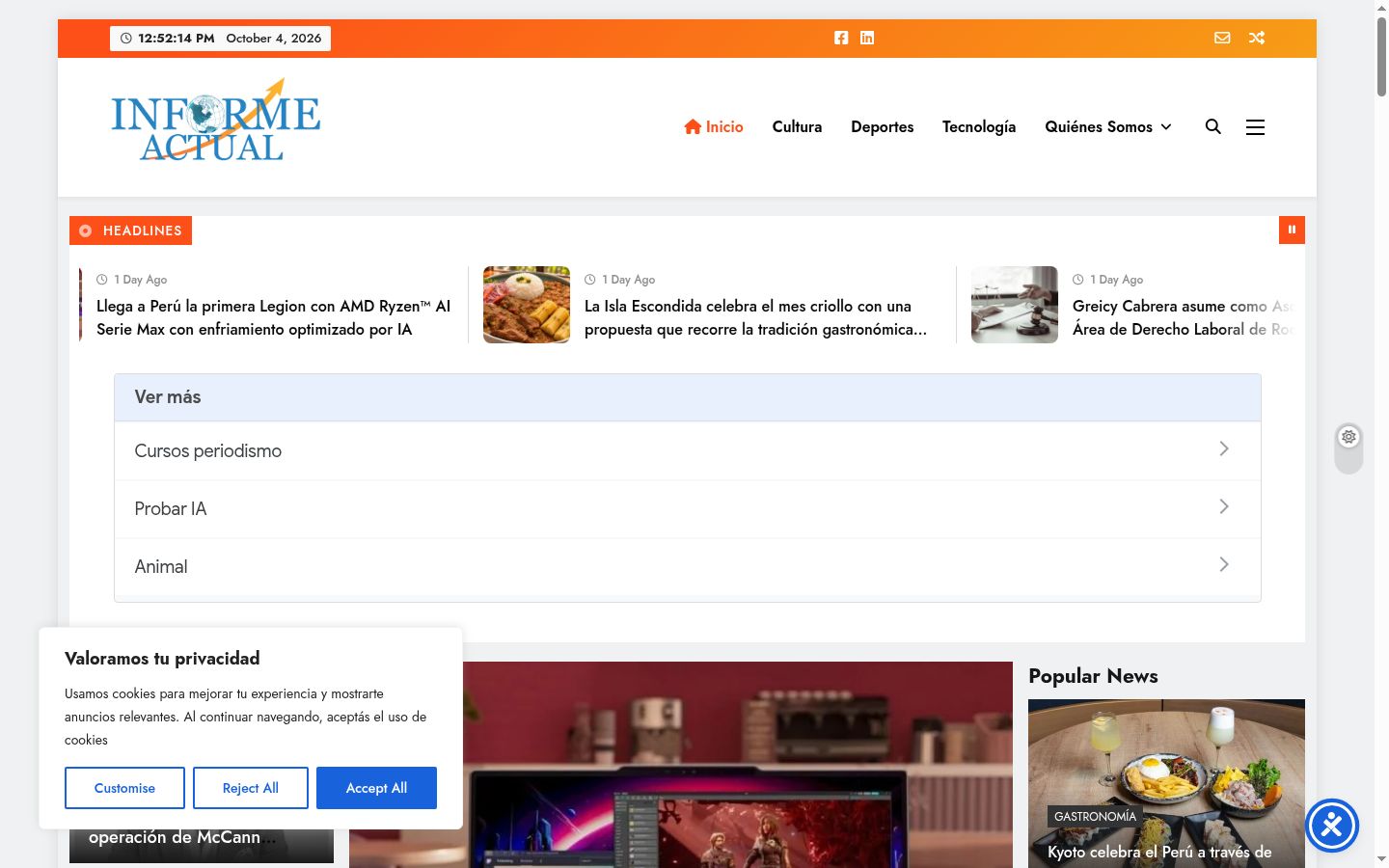 Screenshot tal-banner tal-kunsens muri qabel kwalunkwe interazzjoni