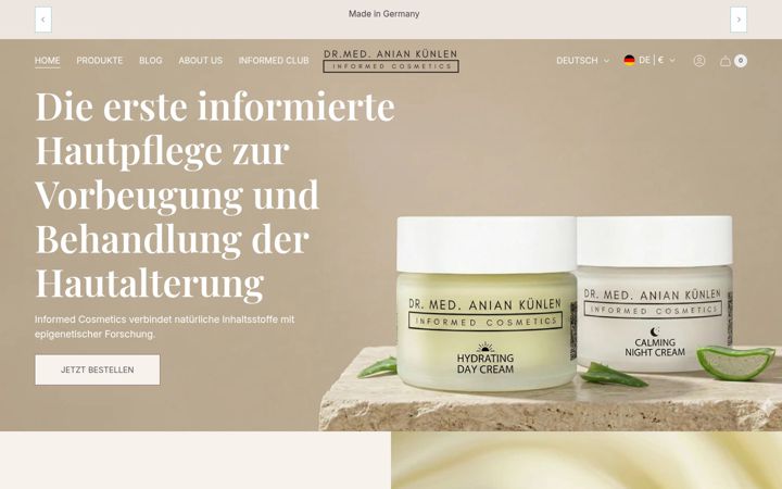 Screenshot of informed-cosmetics.com