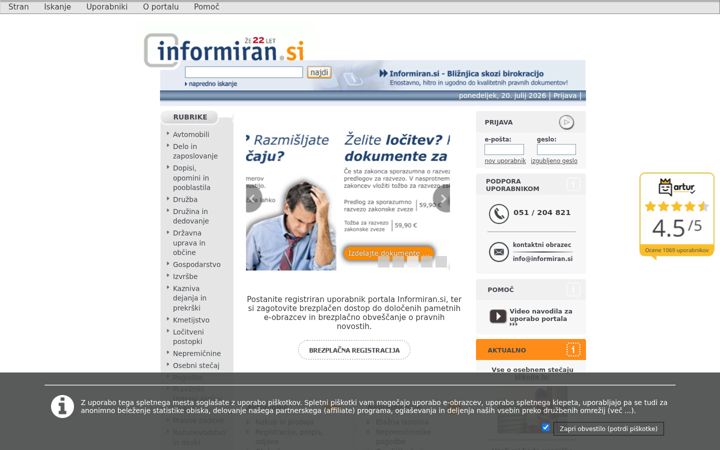 Screenshot of informiran.si