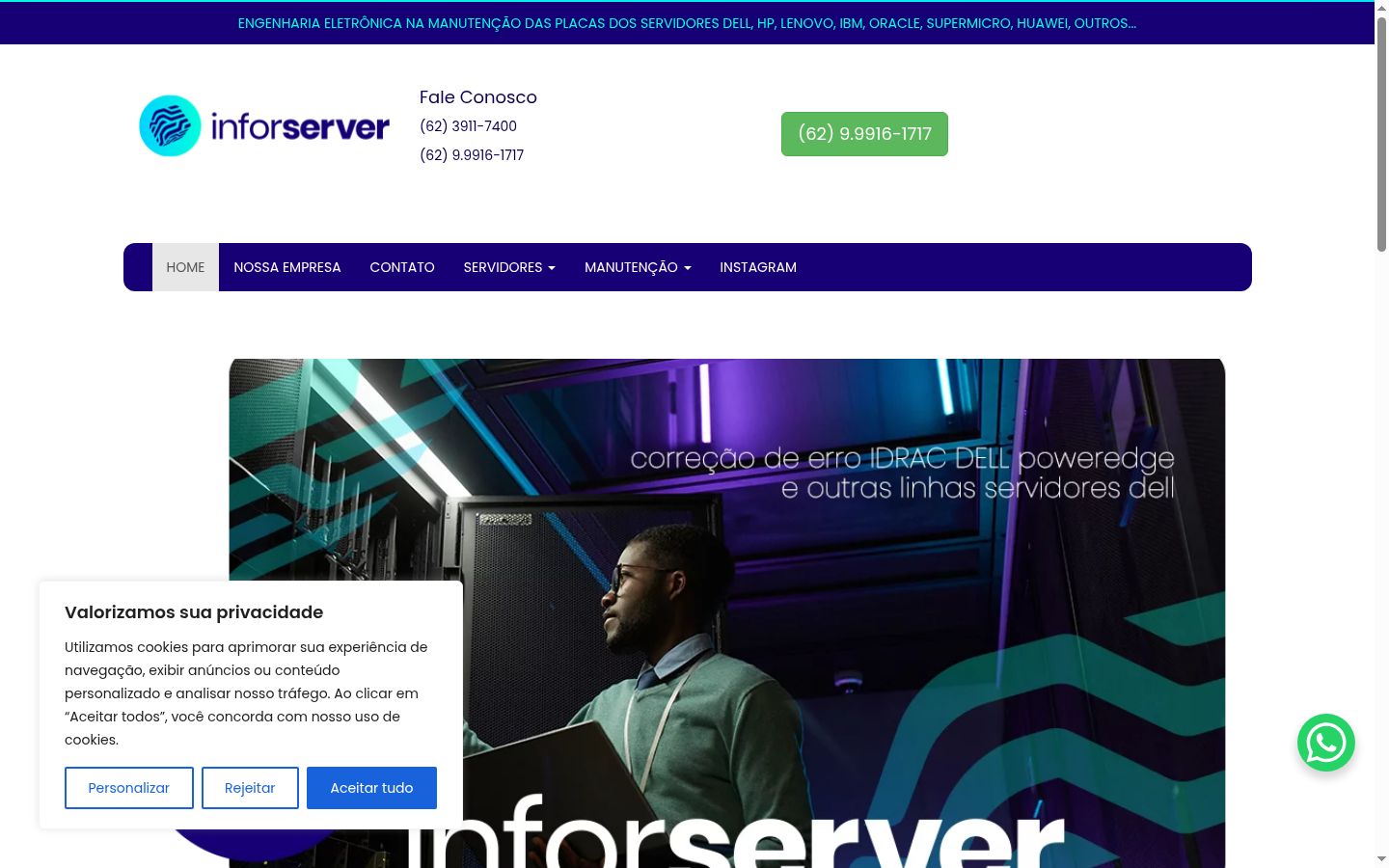 Capture d'écran de la bannière de consentement affichée avant toute interaction