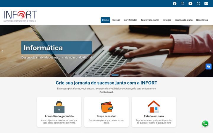Screenshot of infortcursostecnicos.com.br