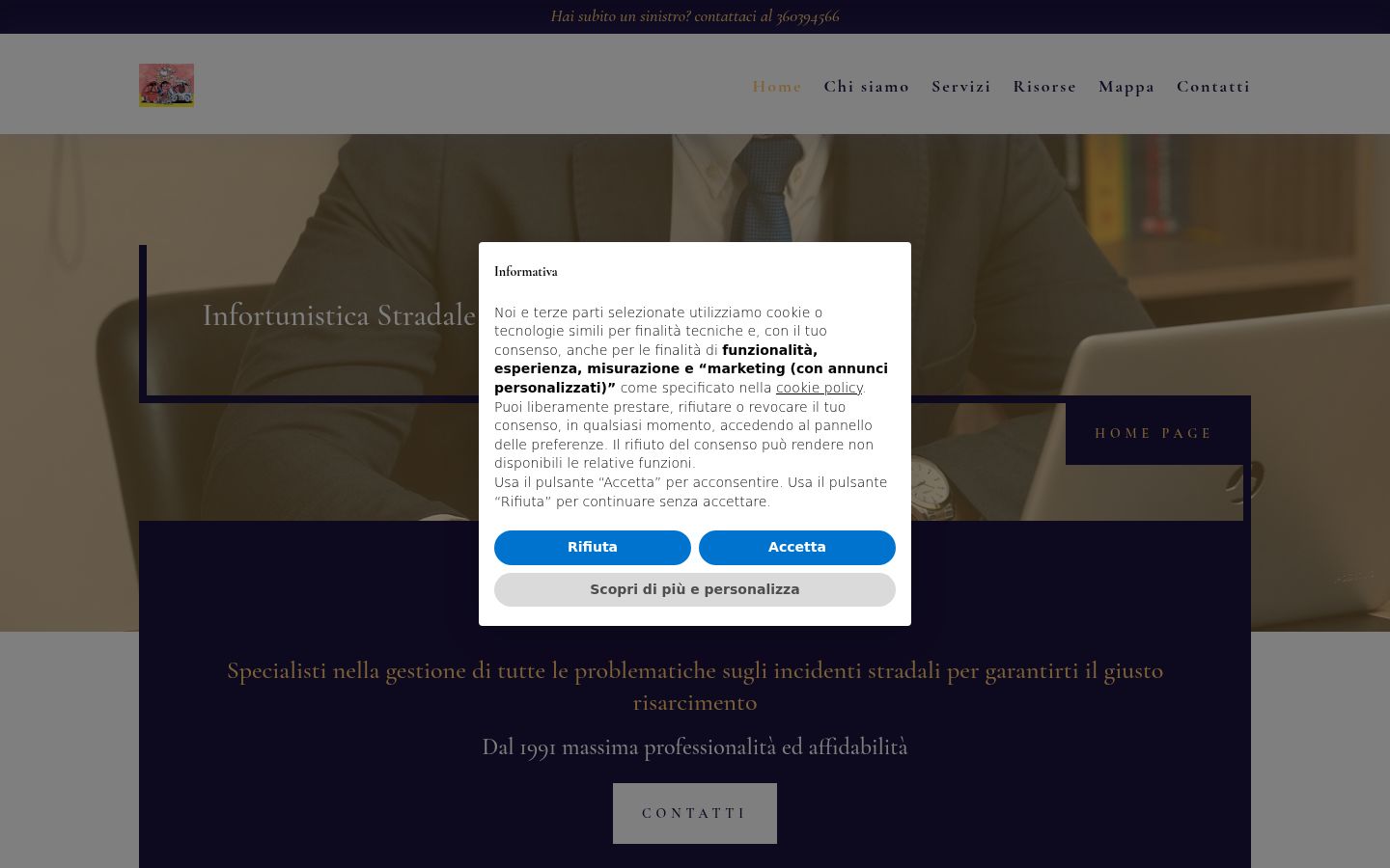 Screenshot of the consent banner shown before any interaction