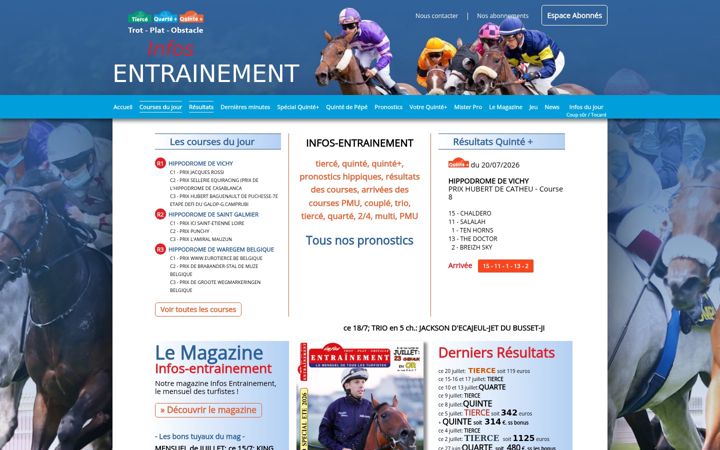 Screenshot of infos-entrainement.fr