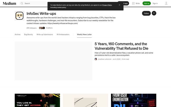 Screenshot of infosecwriteups.com