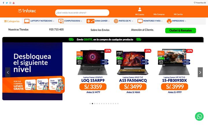 Captura de pantalla de infotec.com.pe