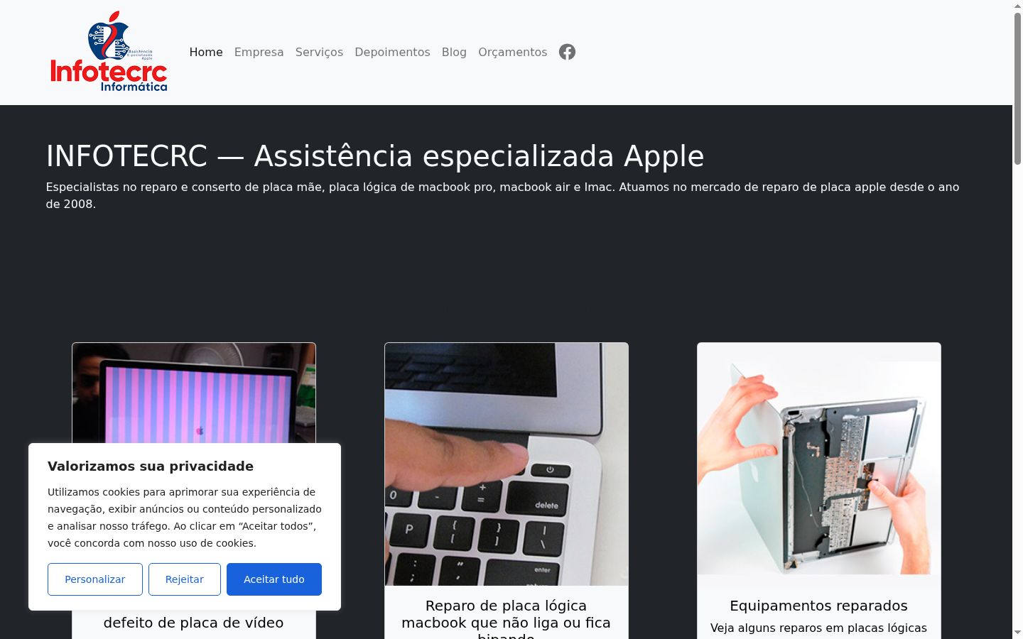 Screenshot del banner di consenso mostrato prima di qualsiasi interazione