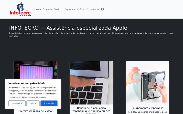 Screenshot of infotecrc.com.br