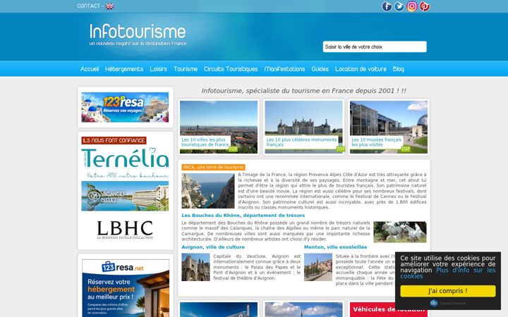 Screenshot of infotourisme.net