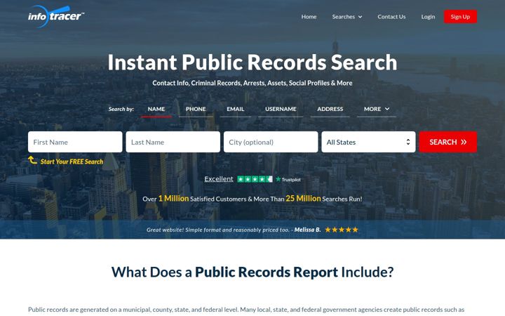 Screenshot of infotracer.com