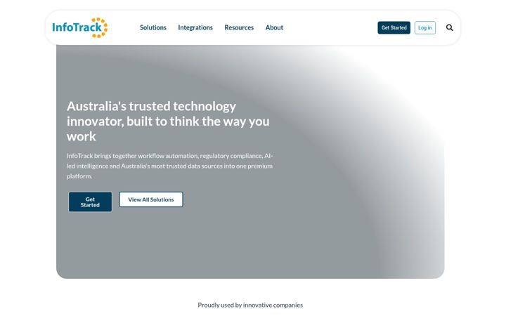 Screenshot of infotrack.com.au