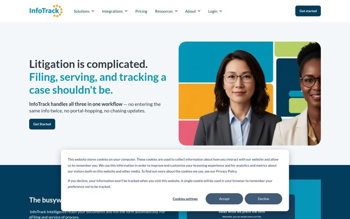 Screenshot of infotrack.com