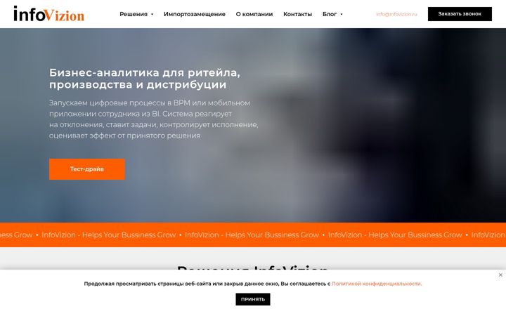 Screenshot of infovizion.ru