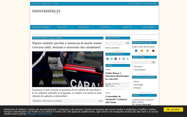 Screenshot of infovizzini.it