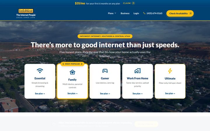 Snimka zaslona za infowest.com