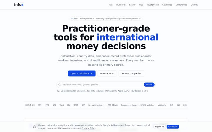Screenshot of infoz.com