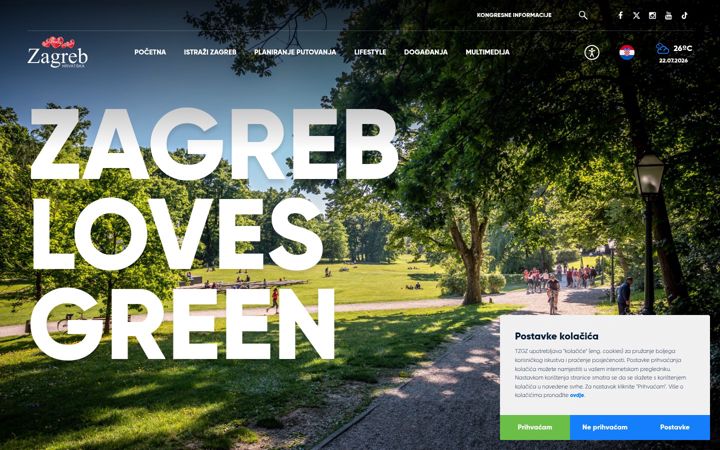 Screenshot of infozagreb.hr