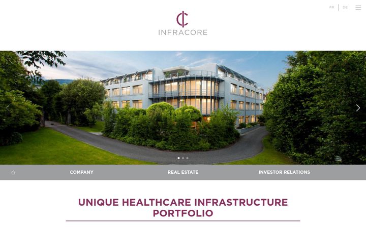 Screenshot of infracore.ch