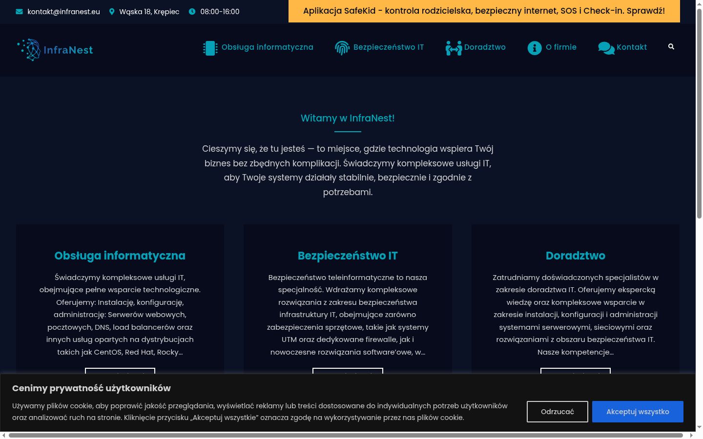 Screenshot tal-banner tal-kunsens muri qabel kwalunkwe interazzjoni