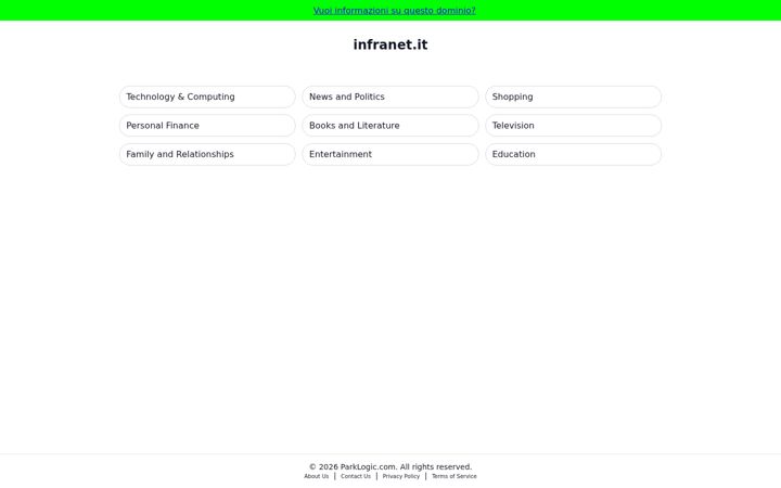 Screenshot of infranet.it