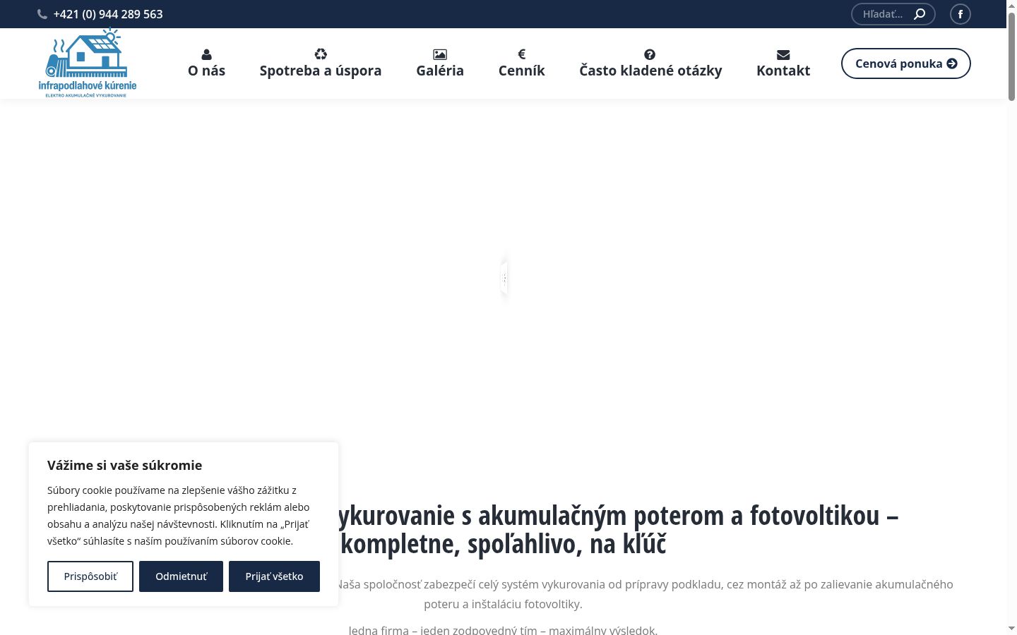 Captura de ecrã do banner de consentimento apresentado antes de qualquer interação