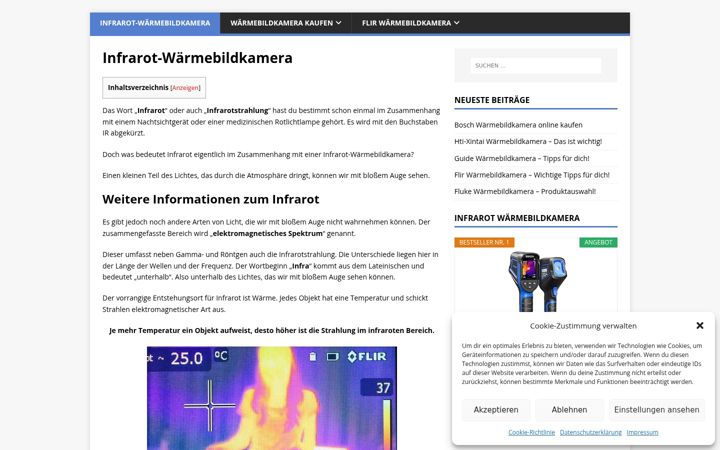 Screenshot of infrarot-waermebildkamera.de