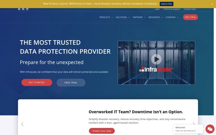 Screenshot von infrascale.com