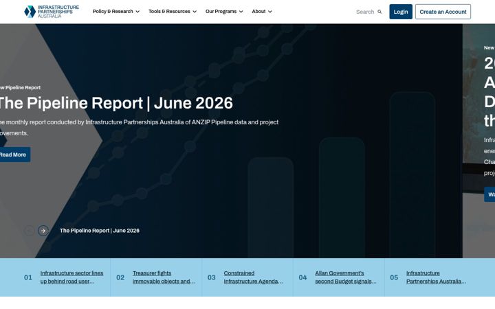 Screenshot ta' infrastructure.org.au