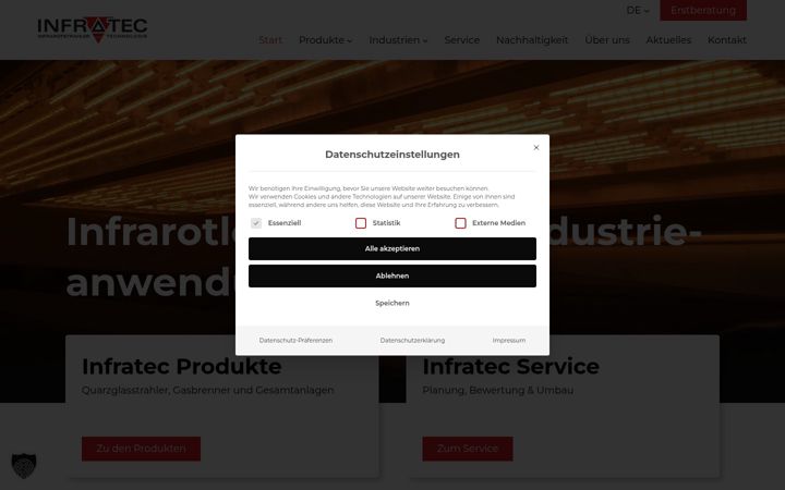 Screenshot of infratec.com