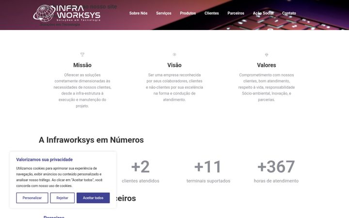 Screenshot of infraworksys.com.br