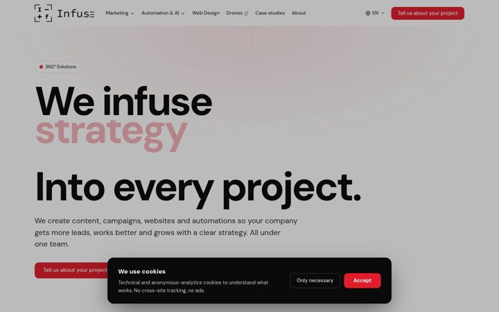 Screenshot of infusecreation.com