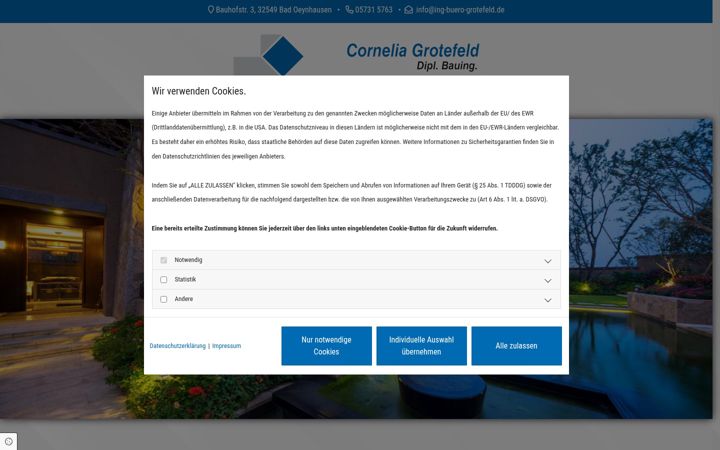 Screenshot of ing-buero-grotefeld.de