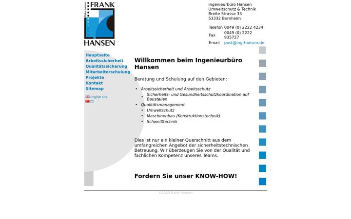 Screenshot of ing-hansen.de