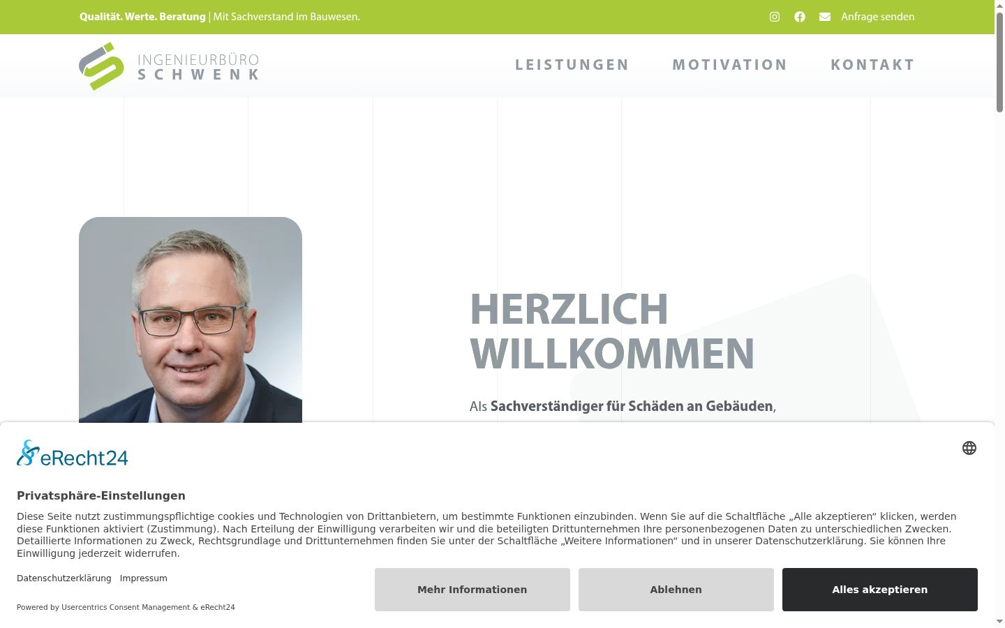 Screenshot of the consent banner shown before any interaction